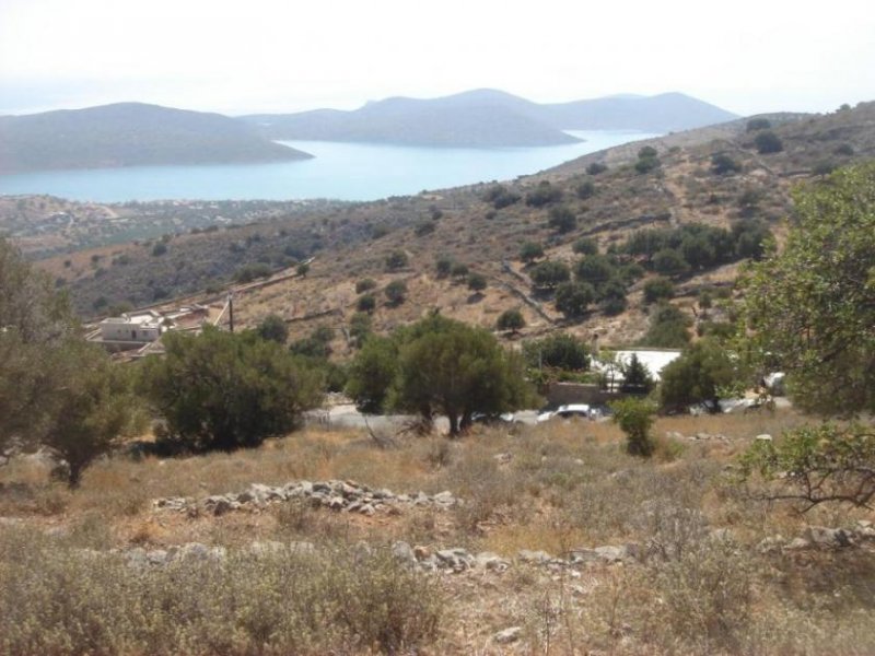 Plaka bei Elounda Großes Baugrundstück mit Meerblick in Chavgas, Elounda Grundstück kaufen